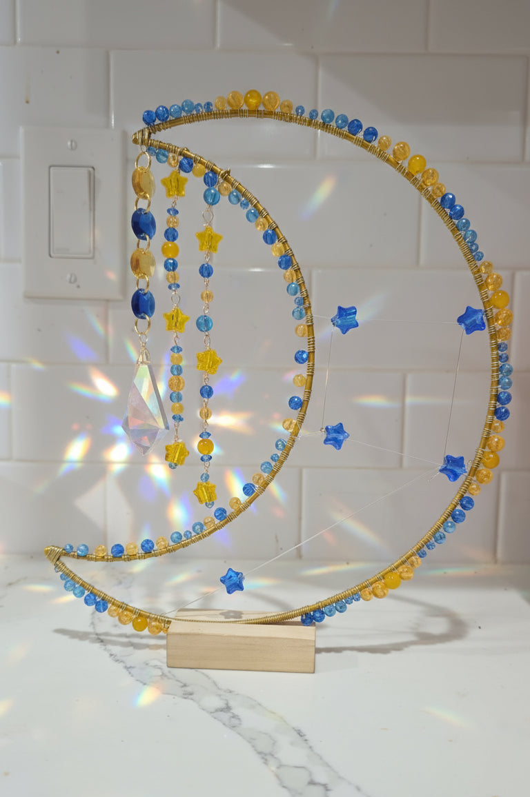 Delphinus Dream – Crescent Moon Standing Suncatcher