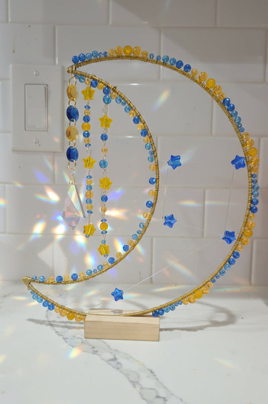 Delphinus Dream – Crescent Moon Standing Suncatcher